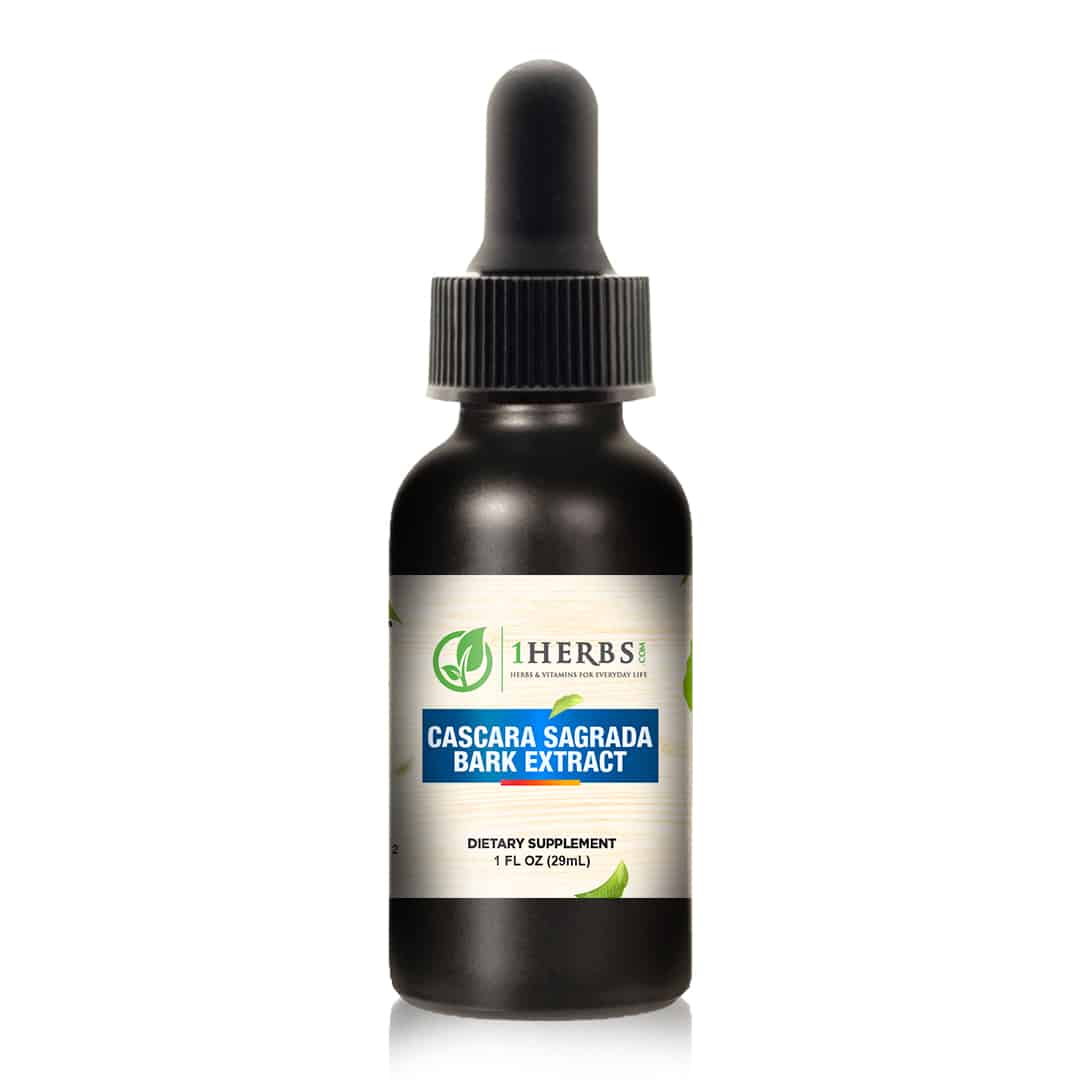 1Herbs Liquid Cascara Sagrada Bark Extract – Alcohol-Free Natural Laxative & Bowel Support