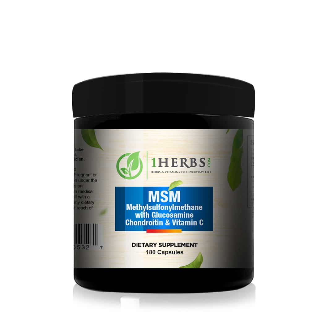 1Herbs MSM 180 Veggie Capsules – Joint Health, Collagen Synthesis & Anti-Inflammatory Support