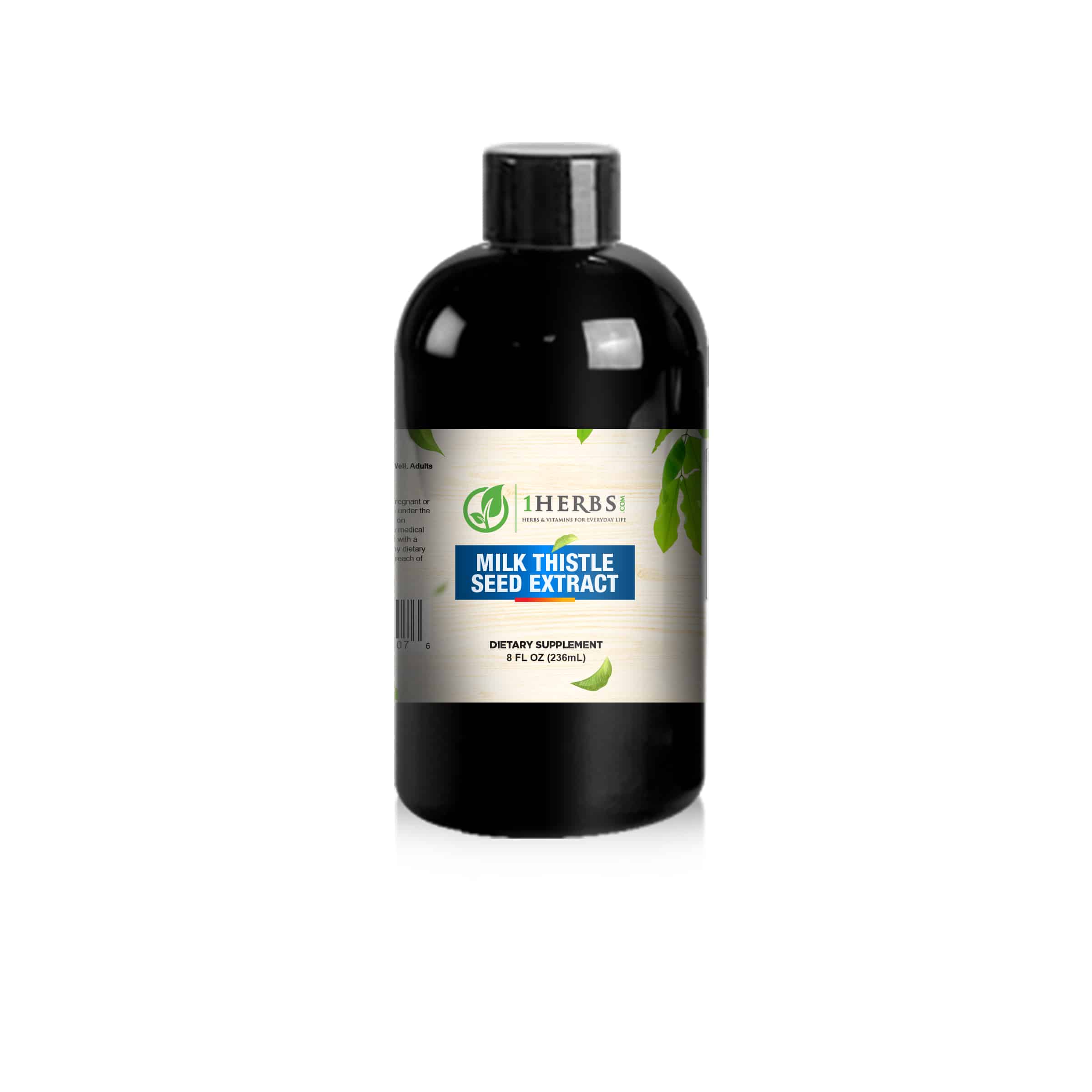 1Herbs Liquid Milk Thistle 8oz Extract – Alcohol-Free Liver Detox & Silymarin Support