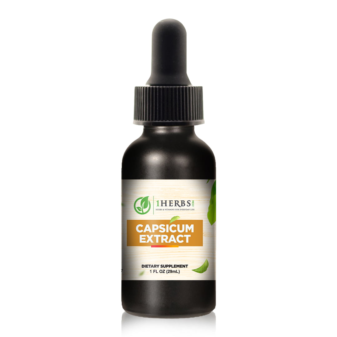 1Herbs Liquid Capsicum Cayenne Pepper Extract – Alcohol-Free Metabolism & Circulation Support