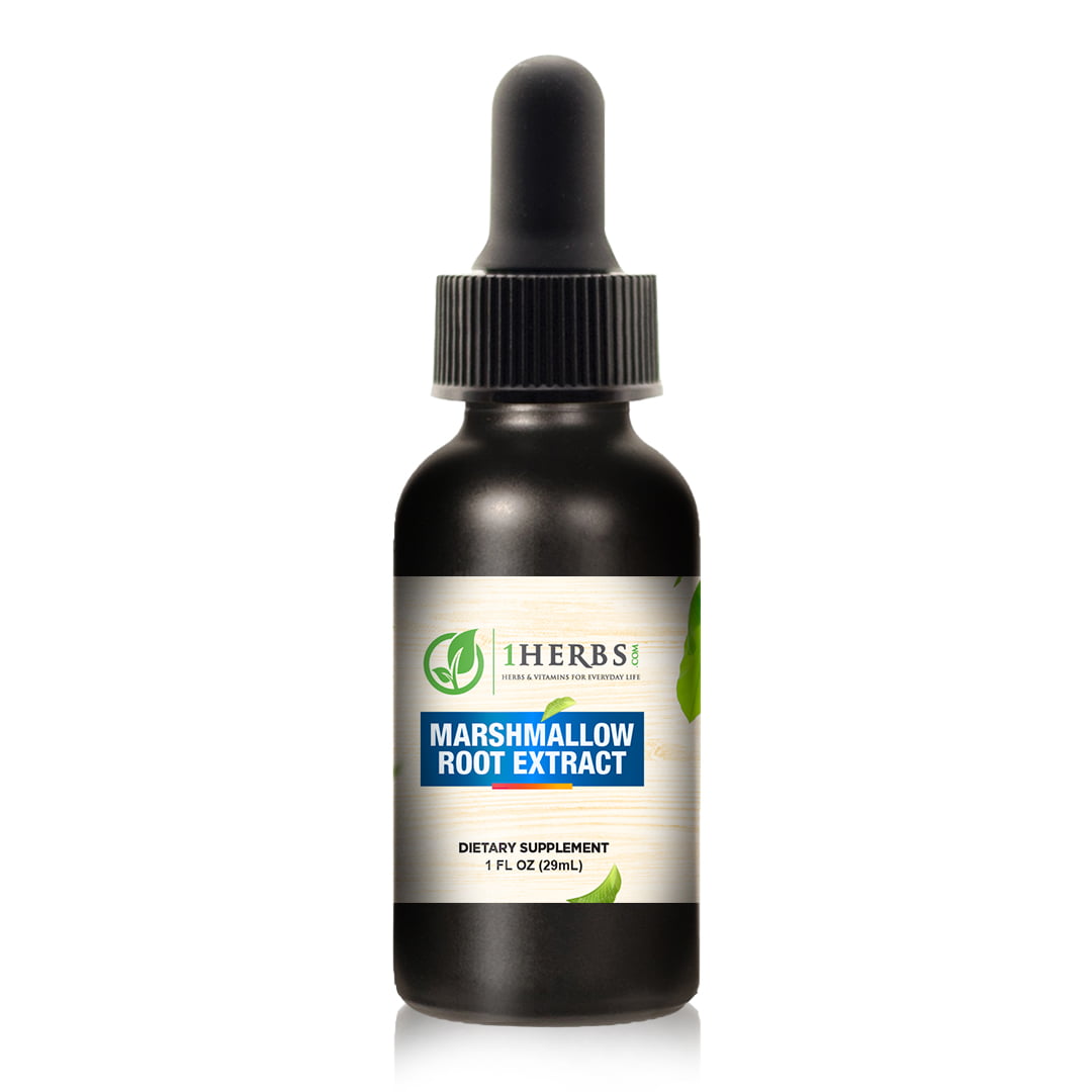 1Herbs Liquid Marshmallow Root Extract – Alcohol-Free Throat & Digestive Soothing
