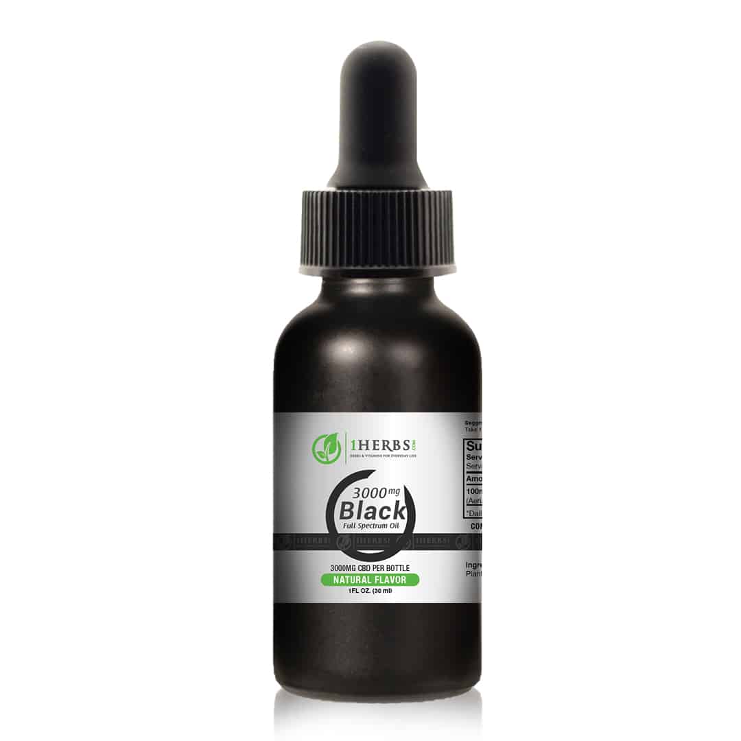 1Herbs 3000mg Full Spectrum CBD Oil 1oz – MCT-Based, Entourage Effect, Third-Party Tested