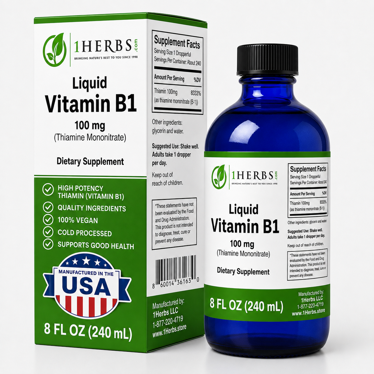 Liquid Thiamine Mononitrate 100mg per serving (Vitamin B1) – Alcohol-Free